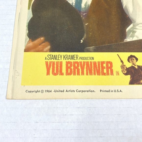 Invitation to a Gunfighter Movie Lobby Card Poster 1964 Yul Brynner Western Film - Picture 3 of 7